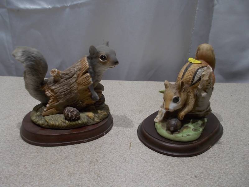 Vintage Woodland Animal Figurine Lot - Chipmunk & Squirrel