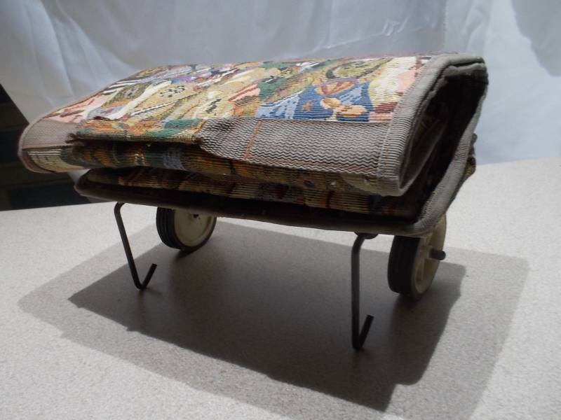 Vintage Tapestry Patterned Folding Rolling Suitcase  Travel Bag