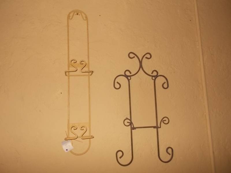 Decorative Wrought-Metal Scrollwork Wall Plate Racks
