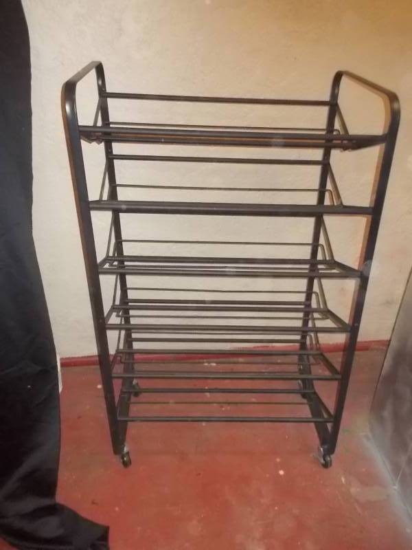 Dark Metal Wire Tiered Shoe Rack Storage Organizer