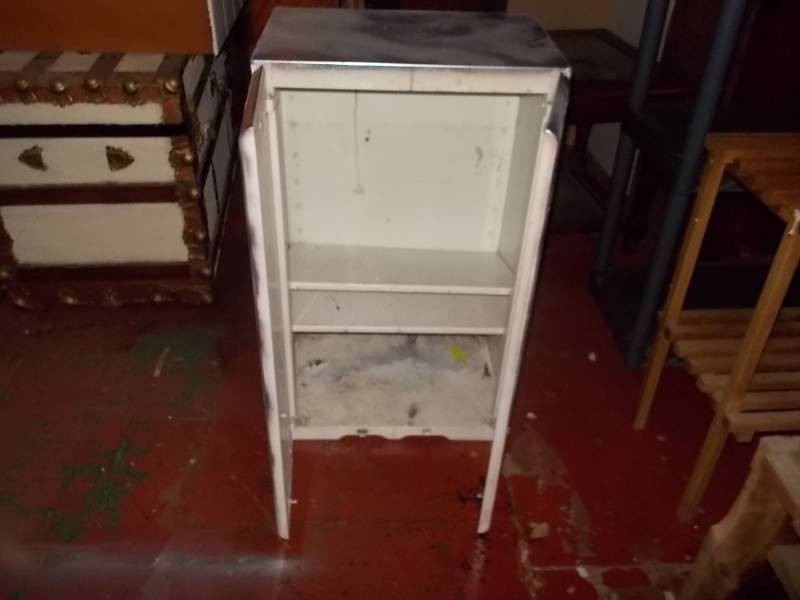 White Vintage Wooden Side Cabinet  Stand