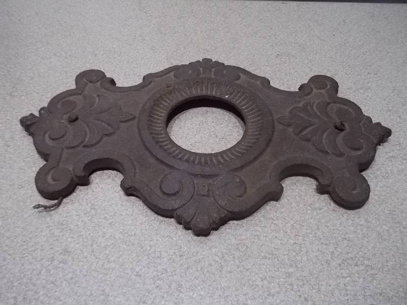 Vintage Antique Cast Iron Decorative Backplate  Hardware Trim Accent
