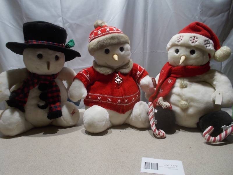 Vintage Daytons Snowden & Friends Plush Snowman Trio - Winter, Santa & Band Outfits