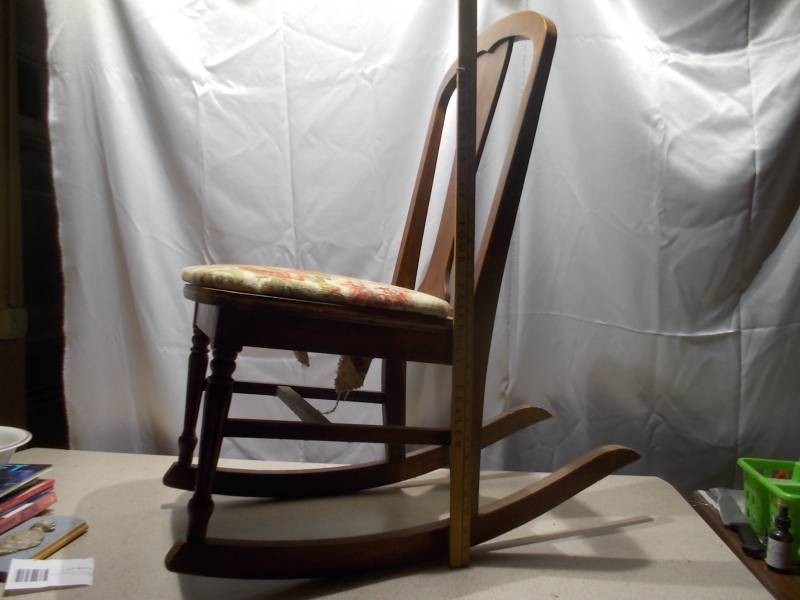 Vintage Wooden Rocking Chair with Floral Upholstered Padded Seat