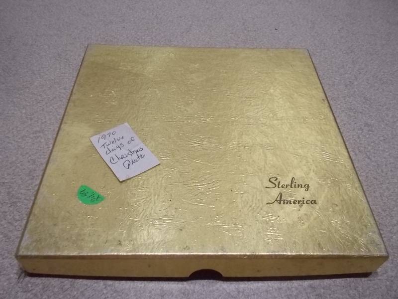 1970 Towle Sterling Silver Partridge in a Pear Tree Christmas Plate with Box & Booklet