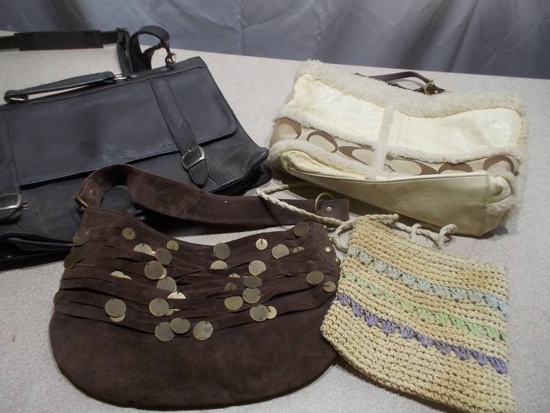 Vintage & Fashion Handbags & Purses Lot - Coach Canvas Tote & Woven  Leather Bags