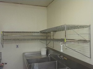 2 METAL WALL SHELVES