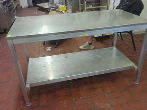 NSF STAINLESS STEEL KITCHEN COUNTERTABLE WITH SHELF