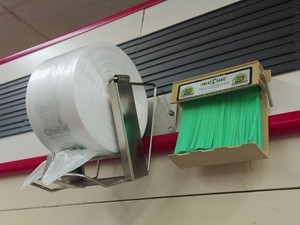 GROCERY STORE BAG DISPENSER AND TWIST-TIE DISPENSER