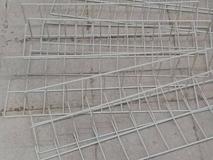 8 WHITE METAL SHELVES