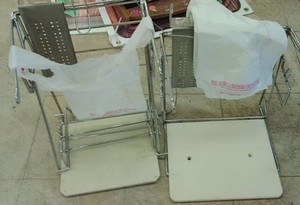 2 METAL BAG HOLDERS