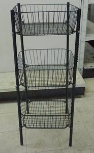 TWO VERY NICE BLACK METAL RACKS