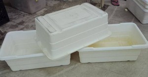 3 COMMERCIAL GRADE WHITE MEAT PROCESSING TUBS