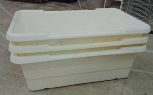 3 COMMERCIAL GRADE WHITE MEAT PROCESSING TUBS