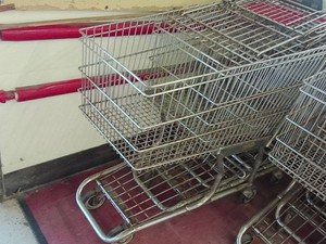 ROW OF 12 GROCERY CARTS