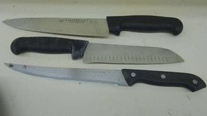 3 COMMERCIAL GRADE KITCHEN KNIVES