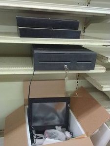 EASY SCAN - CASH DRAWER - HAND SCANNER - MONITOR - STAND WITH POWER SUPPLY