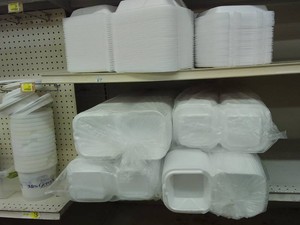 WHITE FOAM CONTAINERS FOR FOOD