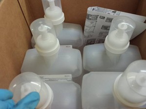 5 BOTTLES FULL OF DIVERSEY HAND SANITIZER