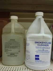 ALMOST FULL BOTTLES OF SMOKEHOUSE CLEANER  SANITIZER