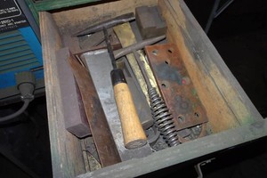 Contents of Drawer - Chipping Hammers, Metal Chunks