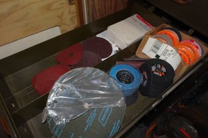 Contents of Drawer - Flapper and Cut-Off Wheels