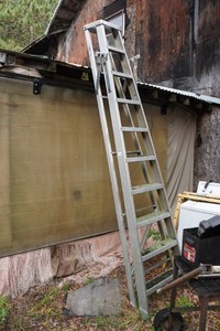 Fabrication Shop Built Heavy Duty 18 Aluminum 10 A-Frame Ladder