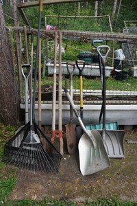 Shovels, Rakes and Post Hole Digger