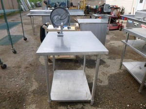 Stainless Steel Prep Table with Nemco Vegetable Cutter