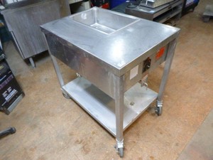 APW Wyott Commercial Stainless Single Well Hot Food Table Cart