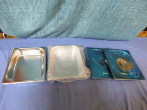 Two Half Size Steam Table Pans with Lids