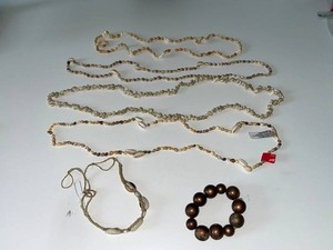 Shell Necklaces, Shell Bracelet & Wood Bead Bracelet Mixed Lot