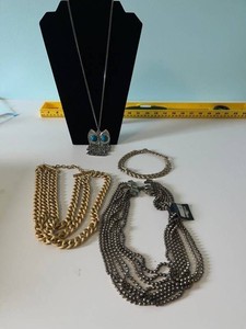 Costume Jewelry Mixed Lot - Owl, Chain & Beaded Necklaces and Bracelet (Lot of 4)