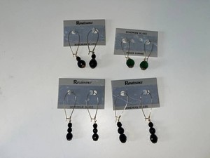 Bohemian Glass Earrings - Renaissance Dangle Sets (Lot of 4) w orig pkging