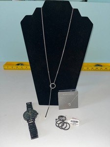 Costume Jewelry Mixed Lot - Nordstrom Necklace (retails $45), Watch (untested) & Rings