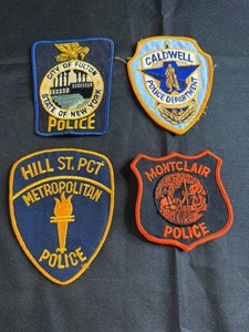 Police Patches - Fulton, Caldwell, Hill St. & Montclair (Lot of 4)