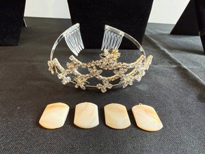 Costume Jewelry - Floral Rhinestone Tiara & Pendant Mixed Lot