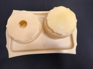 VTG Celluloid Vanity Tray, Hair Receiver & Powder Jar (Lot of 3)