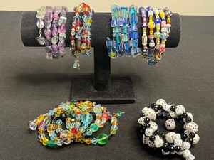 Beaded Jewelry - Colorful Glass, Stone & Dice-Style Mixed Lot