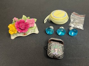 Collectible Misc Accessories - Royal Albert Business Card Holder, Glass Drawer Knobs & Decorative Ear Bud Holder