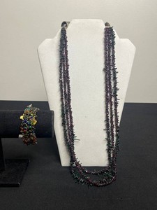 Beaded Jewelry - VTG Multi-Strand Necklace & Colorful Bracelet 2-Piece