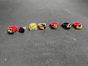 Art Glass Rings - Colorful Fused-Glass Designs (Lot of 7)