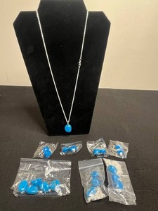 Costume Jewelry - Blue Stone Necklaces, Earrings & Pendants - some unopened in orig bags
