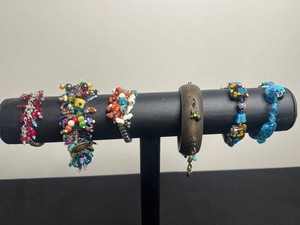 Costume Jewelry Bracelets - Beaded & Charm Designs (Lot of 6)