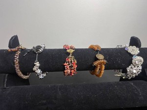 Costume Jewelry Bracelets - Beaded, Charm & Rhinestone (Lot of 5)