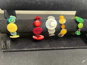 Costume Jewelry Bracelets - Colorful Charm Designs (Lot of 5)