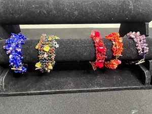 Costume Jewelry Bracelets - Colorful Beaded Assortment (Lot of 5)
