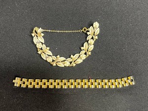 VTG Gold-Tone Floral CORO Bracelet & Gold Tone Link Bracelet
