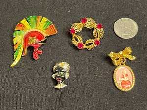 Vintage Costume Jewelry Mixed Lot - 4 Pieces, Inc ART Brooch