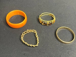VTG Costume Jewelry Bracelets - Monet & Assorted Bangles (Lot of 4)